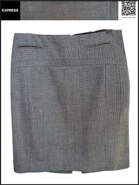 Size 6 EUC - Express ~ Black and White Houndstooth Pencil Skirt